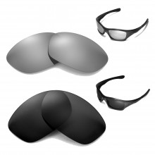 Walleva Titanium + Black Polarized Replacement Lenses for Oakley Pit Bull (OO9127 Series) Sunglasses